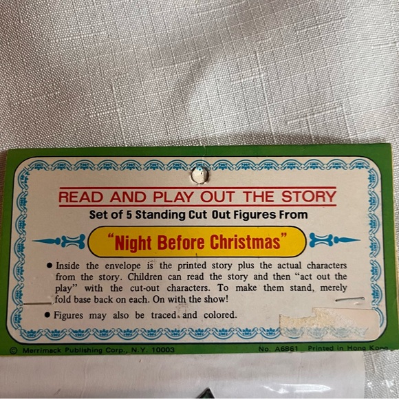 NEW Old Stock Night Before Christmas Vintage Standing CutOut Figures & Storybook - Picture 4 of 9